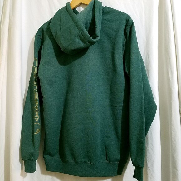 Carhartt Men’s Small Loose Fit Midweight Logo Sleeve Pullover Sweatshirt Green - Picture 3 of 15